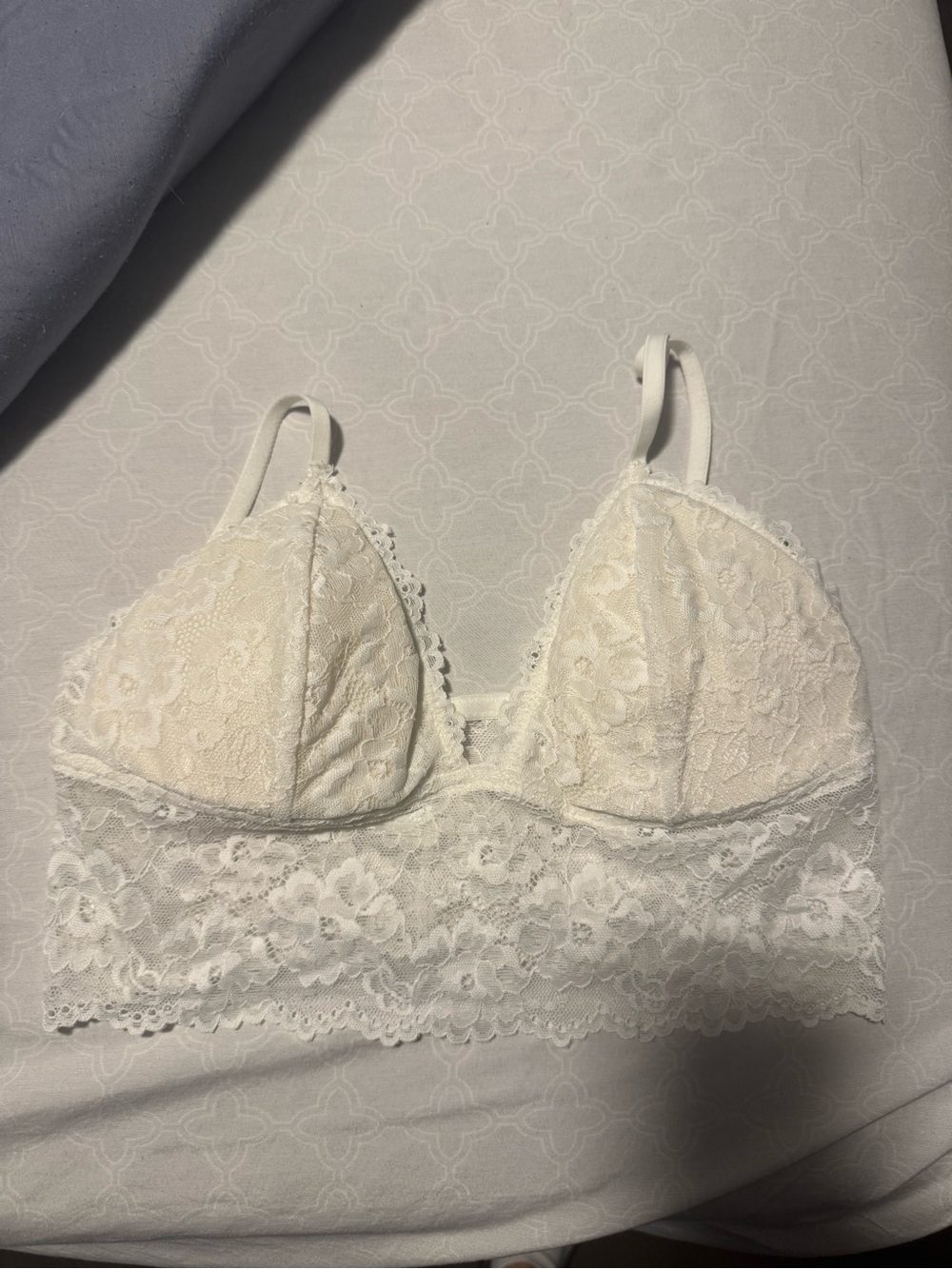 Garage White Lace Longline Bralette